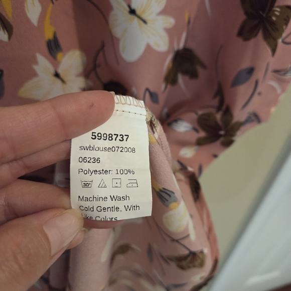 Shein Women Dusty Pink Boho Batwing Short Sleeve Floral Top Size Medium - Picture 5 of 7